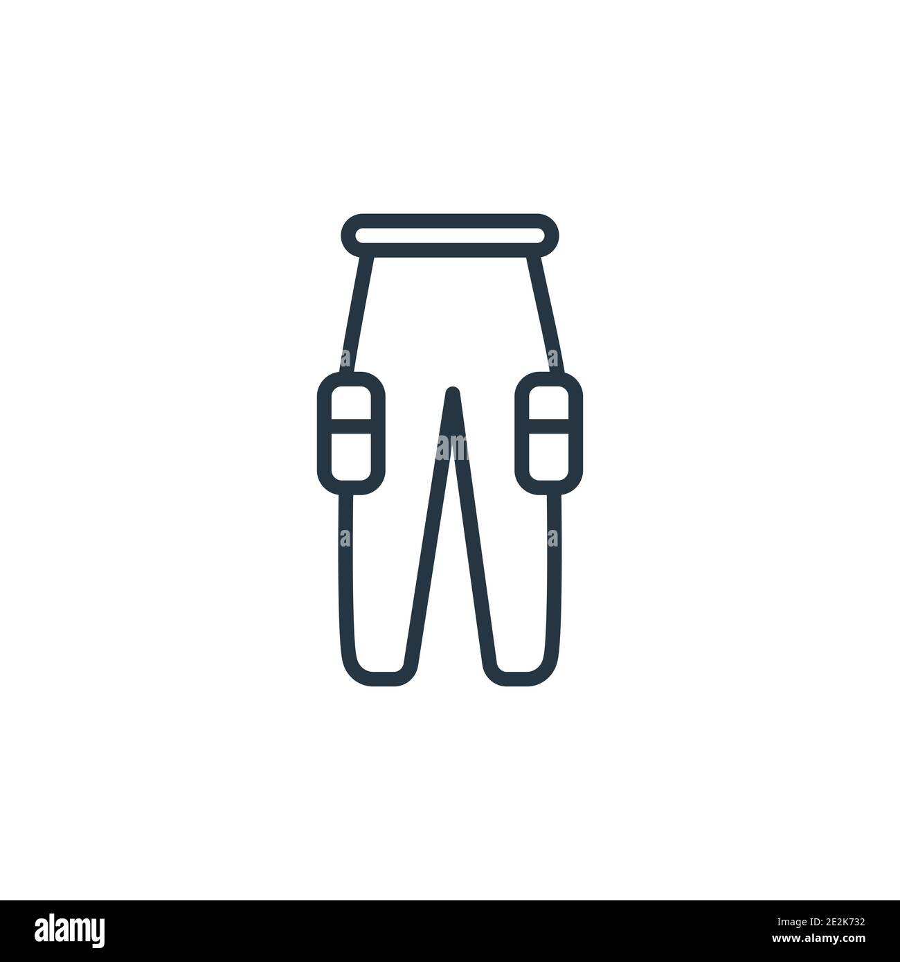 Trousers with side pockets outline vector icon. Thin line black trousers with side pockets icon, flat vector simple element illustration from editable Stock Vector
