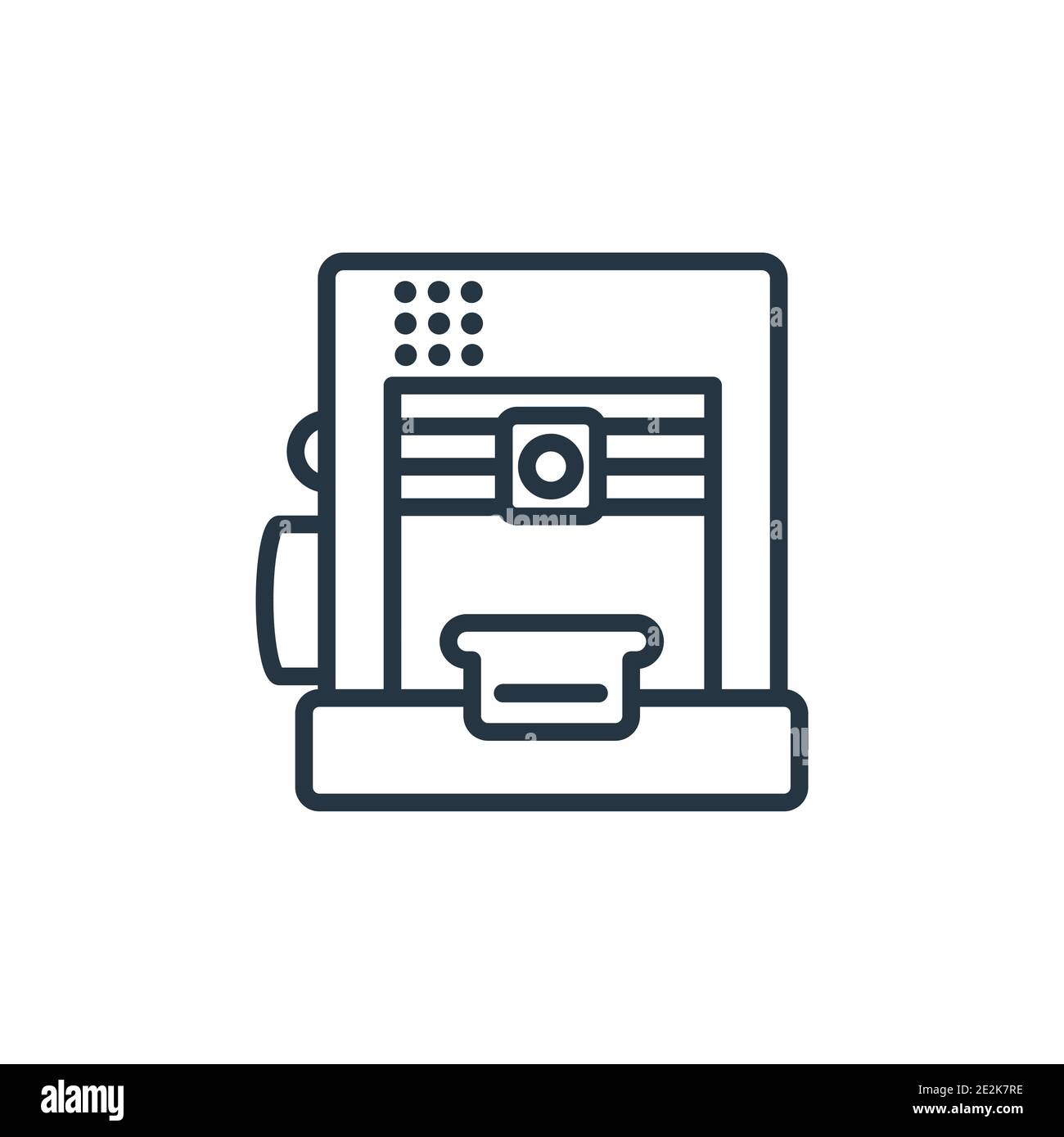 3d printer outline vector icon. Thin line black 3d printer icon, flat vector simple element illustration from editable electronic devices concept isol Stock Vector
