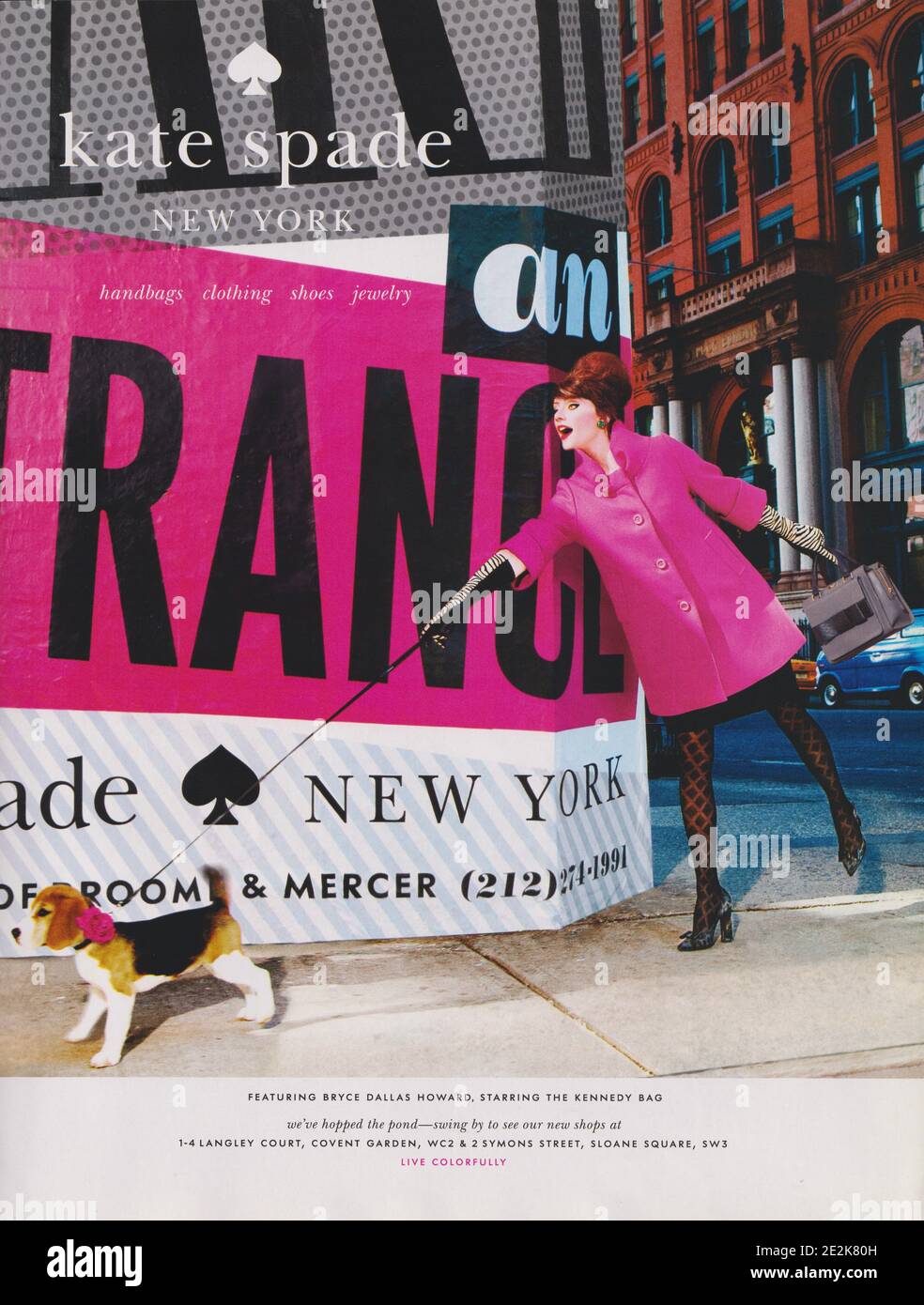 poster advertising Kate Spade fashion house with Bryce Dallas Howard in  paper magazine from 2011 year, advertisement, creative Kate Spade 2010s  advert Stock Photo - Alamy