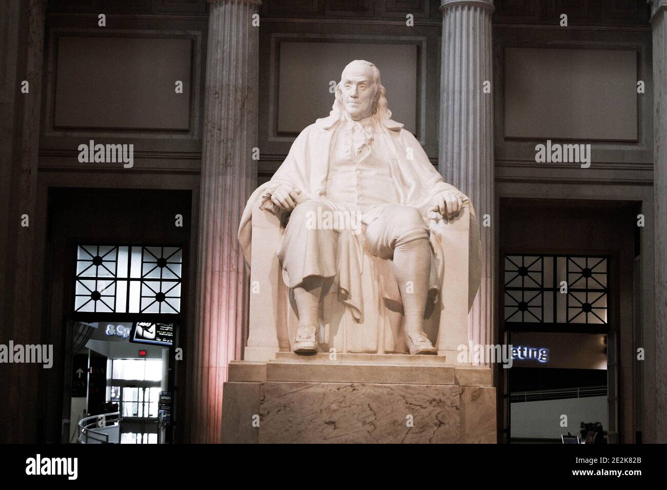 statesman Benjamin Franklin statue in Philadelphia United States of America USA Franklin