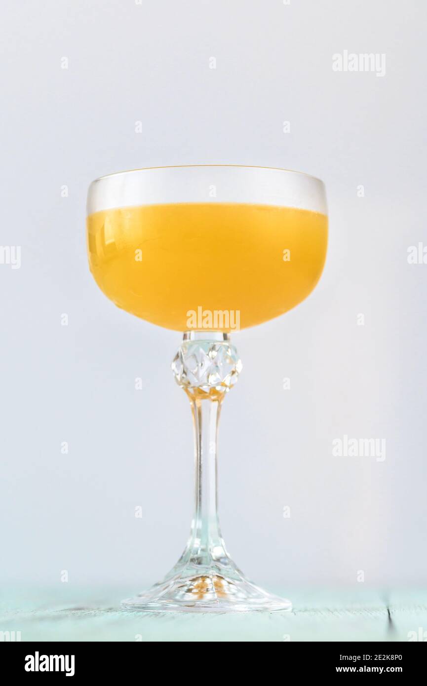 Paradise cocktail prepared using gin, apricot brandy and orange juice