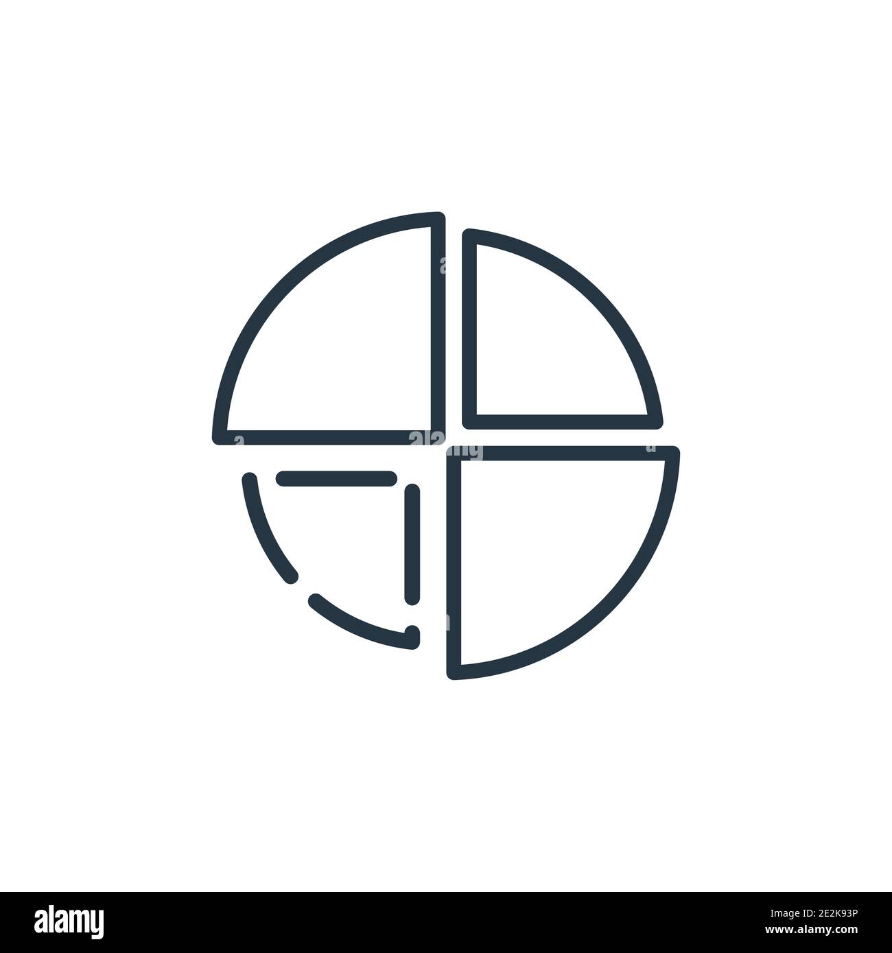 Market share outline vector icon. Thin line black market share icon ...