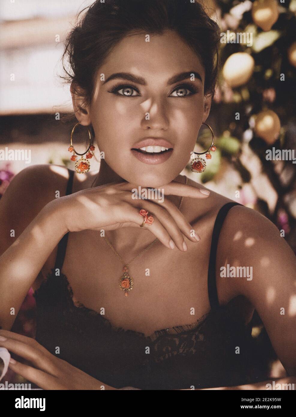 poster advertising Dolce Gabbana fashion house with Bianca Balti in paper magazine from 2012 advertisement creative Dolce Gabbana 2010s advert Stock Photo Alamy
