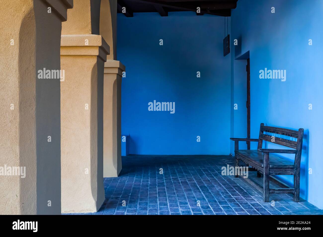 Missionstyle portico at the Visitor Center for Tumacacori National