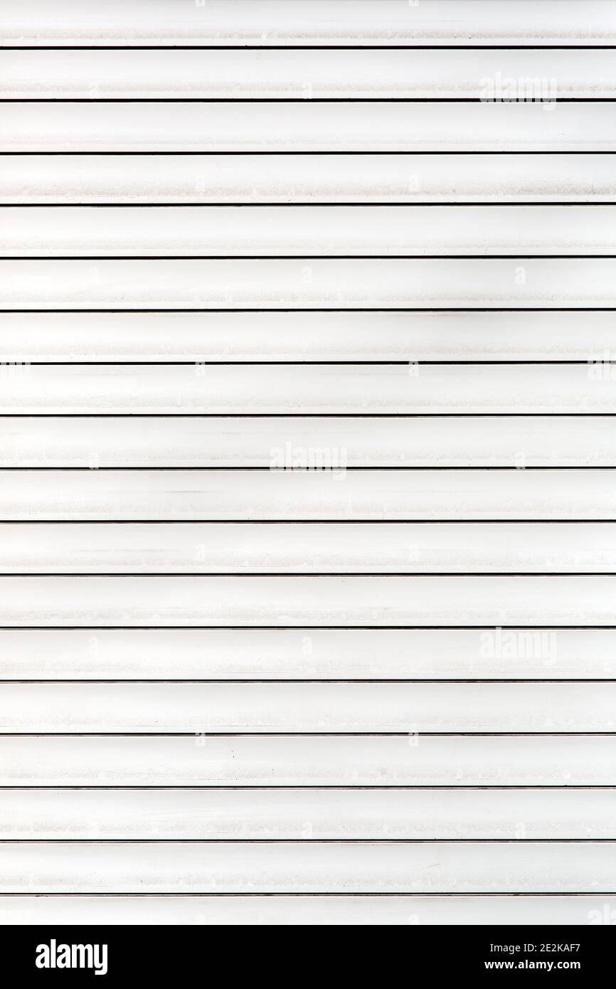 Rolling shutter horizontal white color close-up. Stock Photo