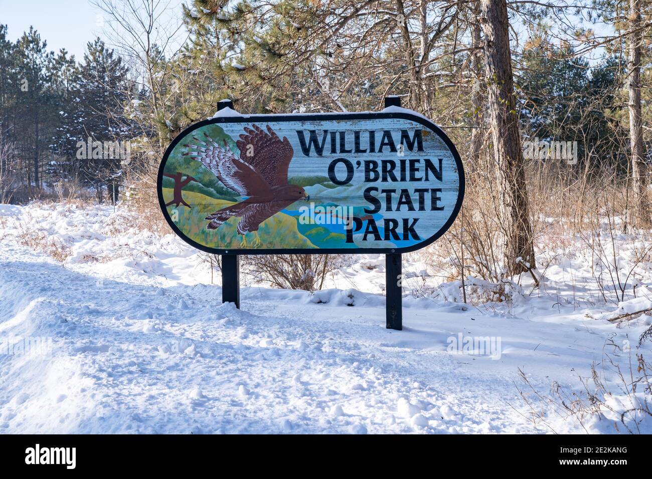 Marine on St. Croix, Minnesota January 2, 2021 sign for