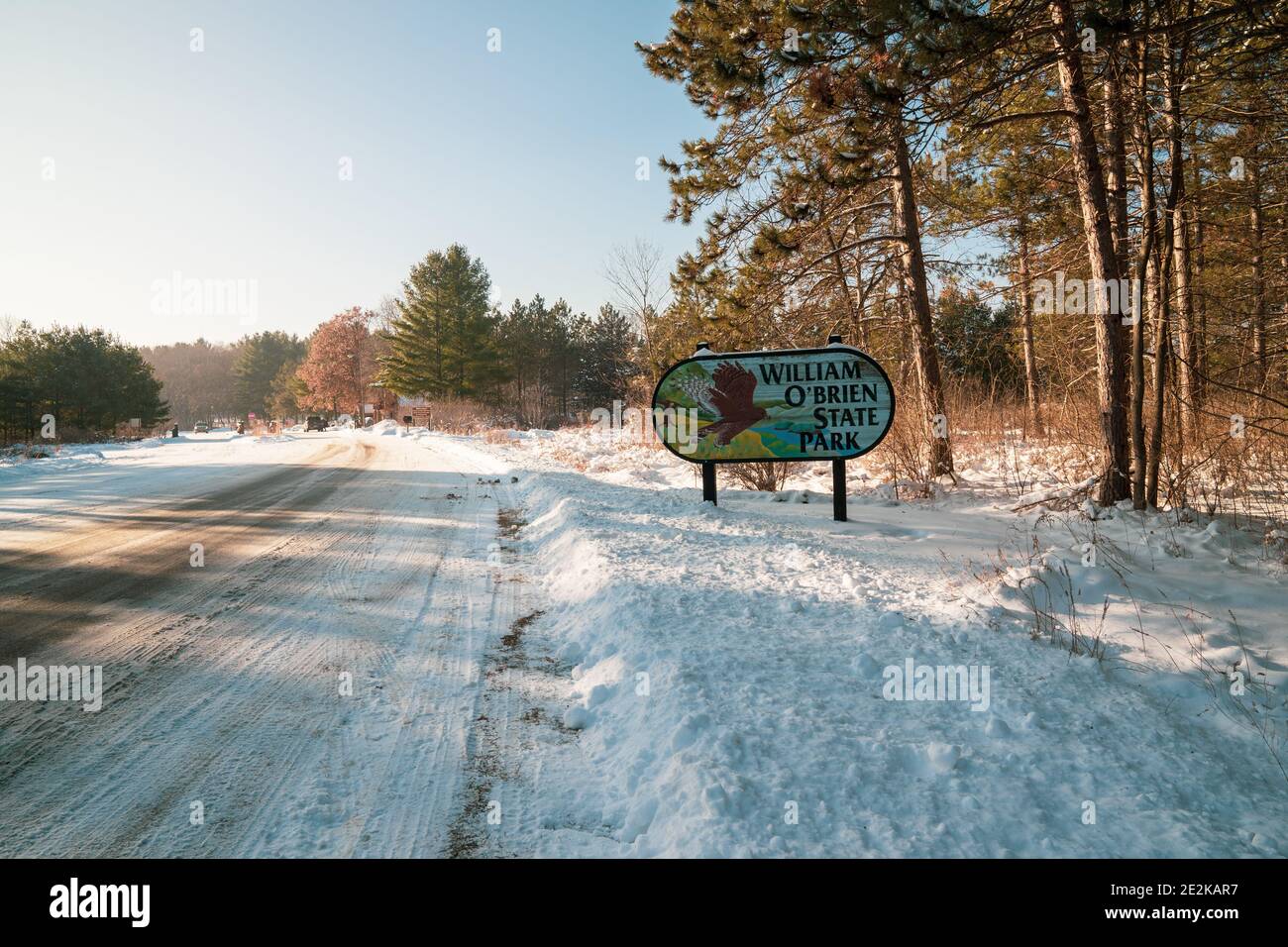 Marine on St. Croix, Minnesota January 2, 2021 sign for