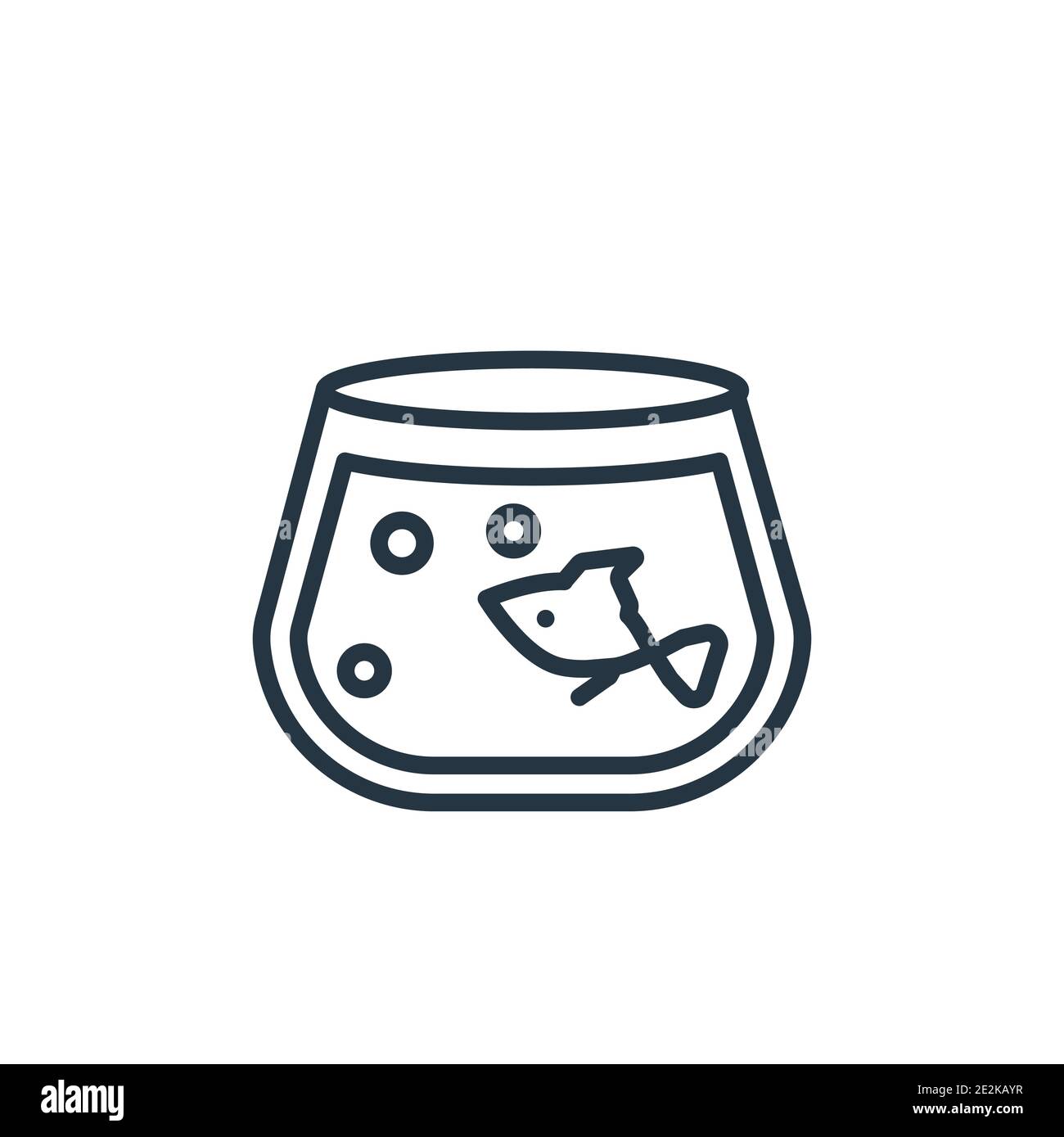 Fish bowl outline vector icon. Thin line black fish bowl icon, flat