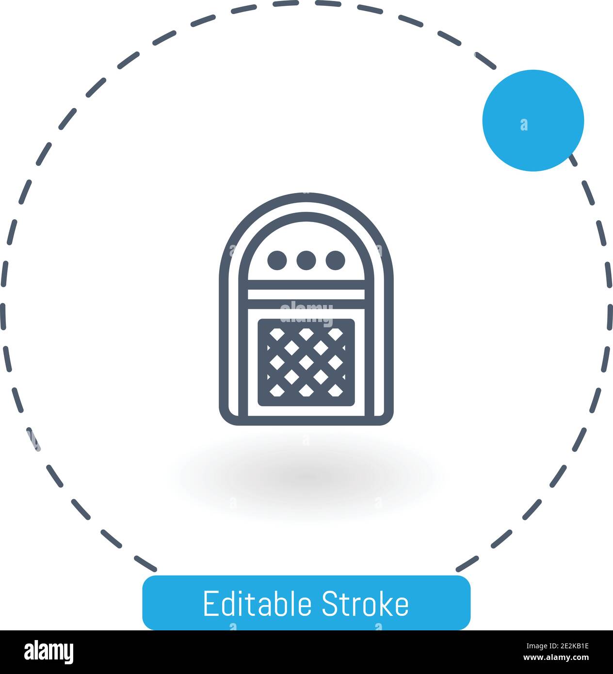 jukebox vector icon editable stroke outline icons for web and mobile Stock Vector