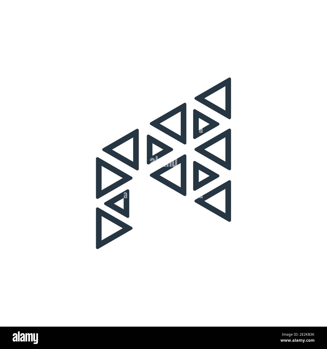 Polygonal megaphone outline vector icon. Thin line black polygonal megaphone icon, flat vector simple element illustration from editable geometry conc Stock Vector