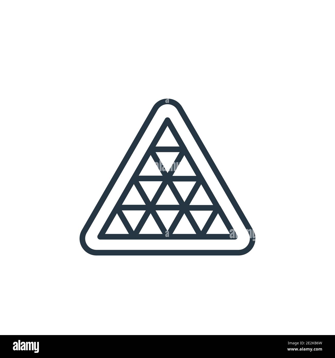 Multiple triangles triangle outline vector icon. Thin line black