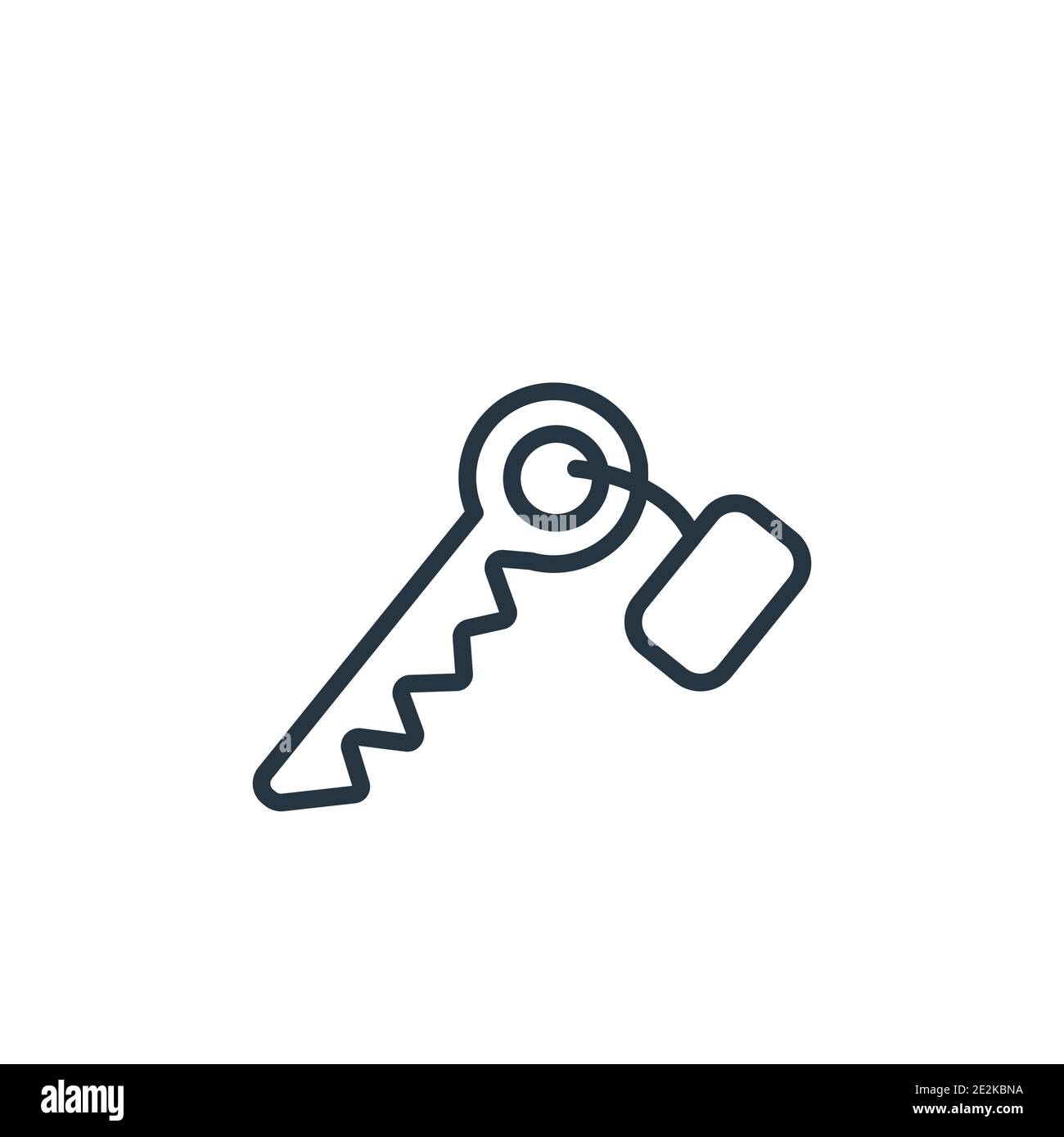 Room key outline vector icon. Thin line black room key icon, flat