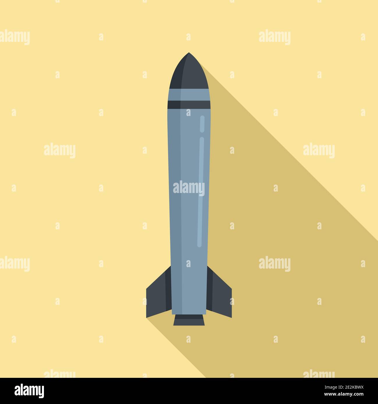 Missile army icon, flat style Stock Vector