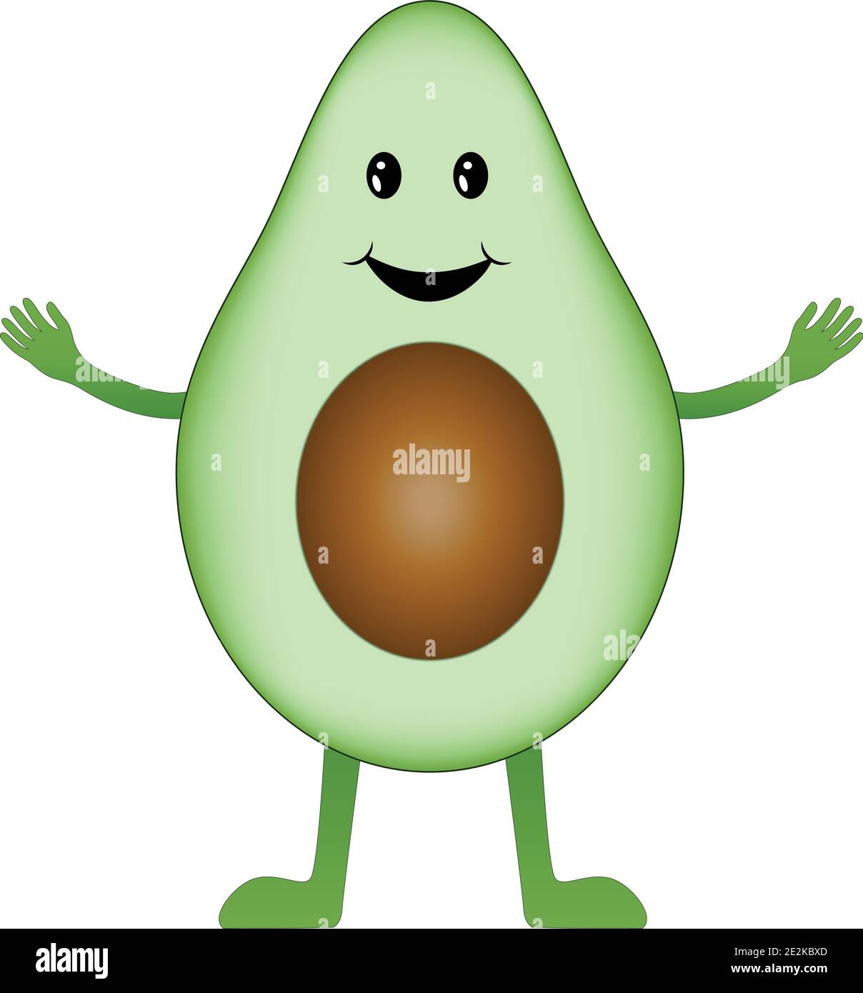 Happy smiling avocado. Stock Vector