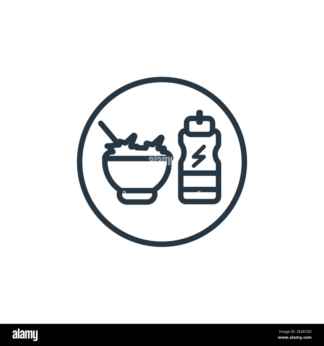 Fitness food outline vector icon. Thin line black fitness food icon ...