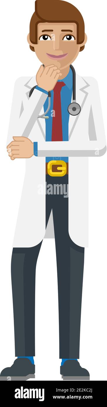 Young Medical Doctor Cartoon Mascot Stock Vector