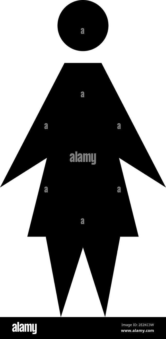 Woman icon. Female sign for restroom. Girl WC pictogram for bathroom