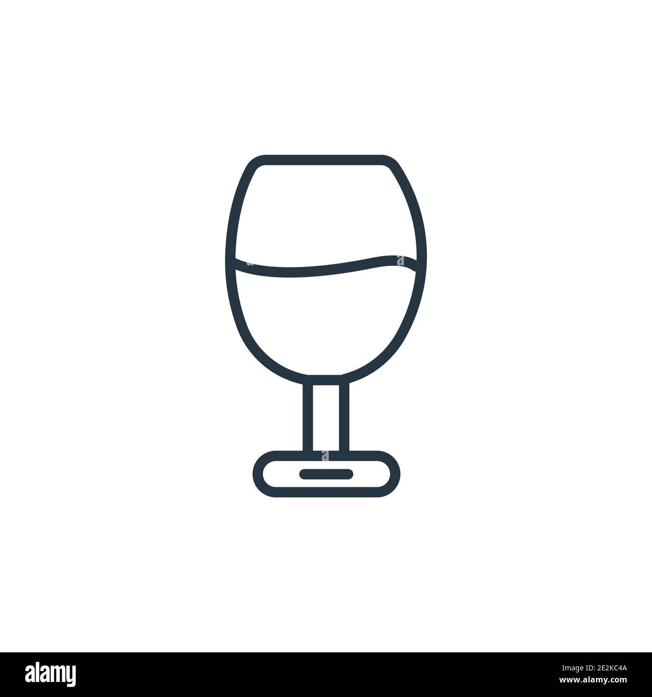 Wine glass outline vector icon. Thin line black wine glass icon, flat ...