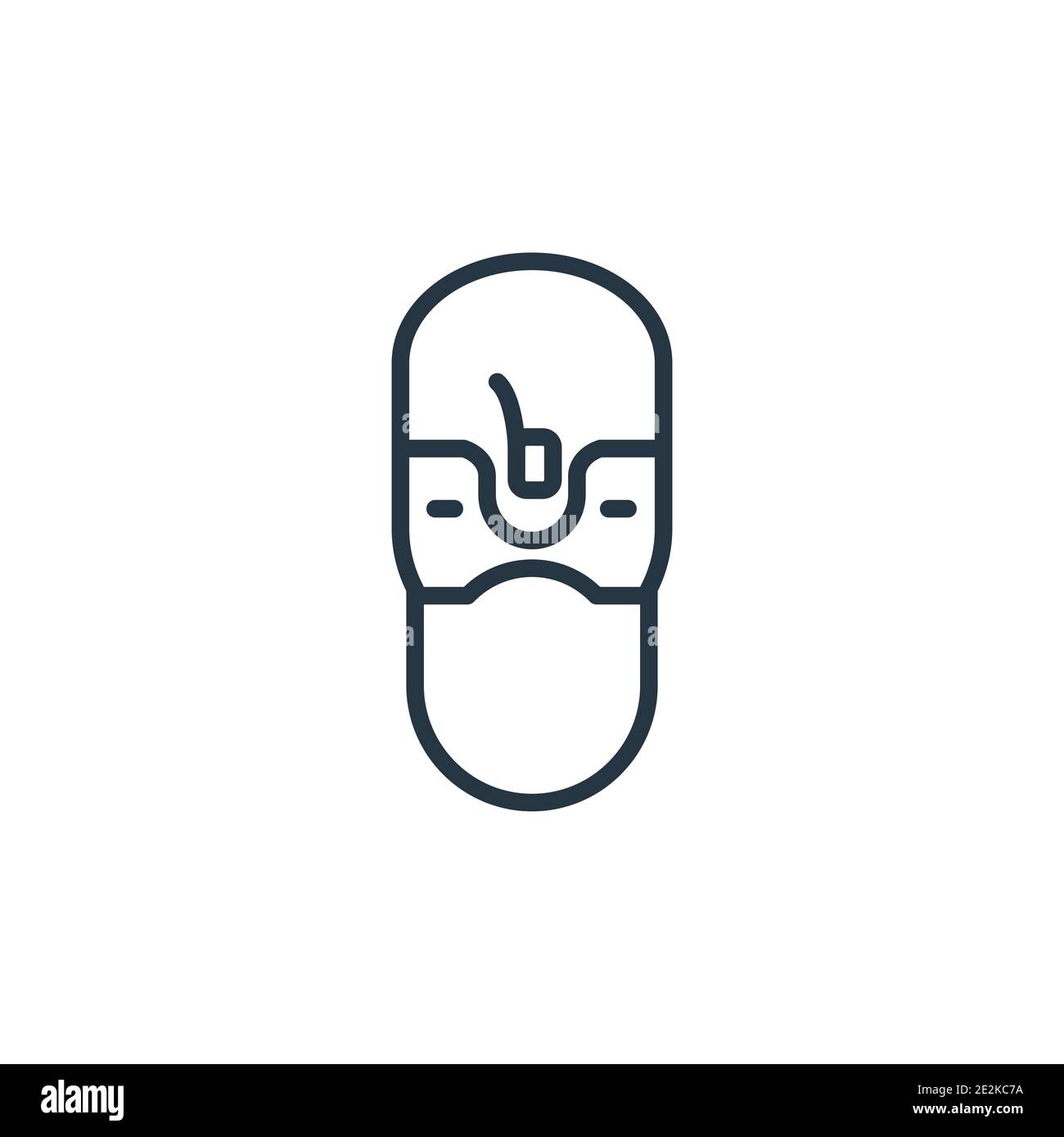 Face outline vector icon. Thin line black face icon, flat vector simple ...