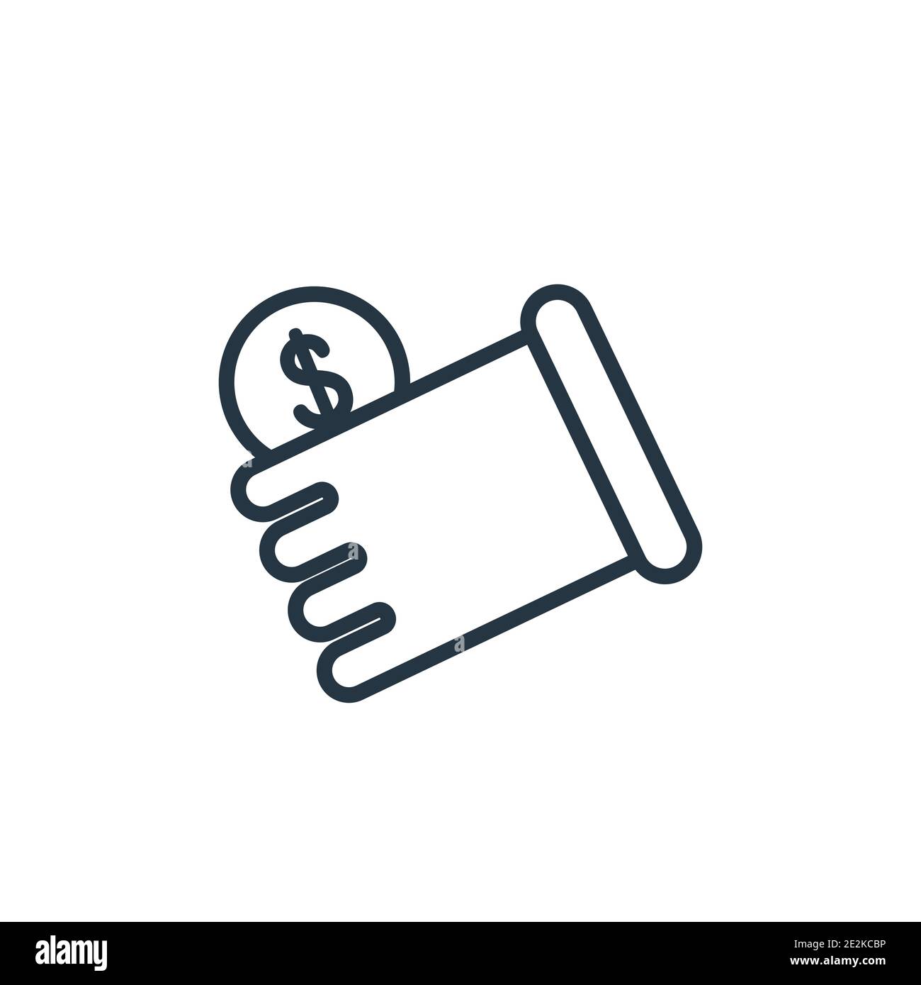 Earnings outline vector icon. Thin line black earnings icon, flat ...