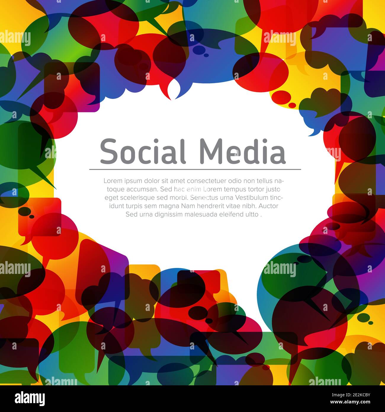 Social media concept illustration with speech bubbles and place for ...