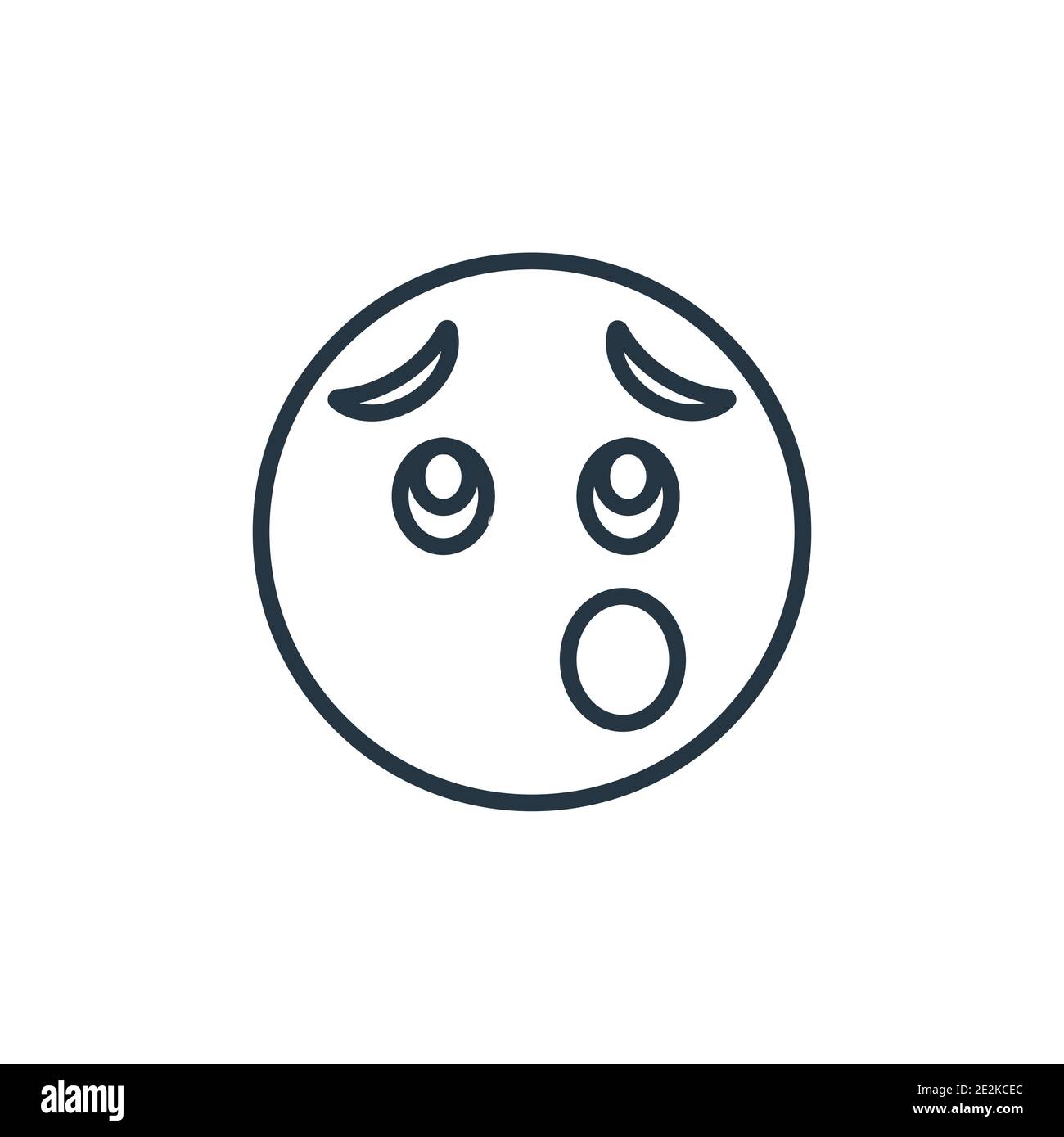 Wondering emoji outline vector icon. Thin line black wondering emoji ...
