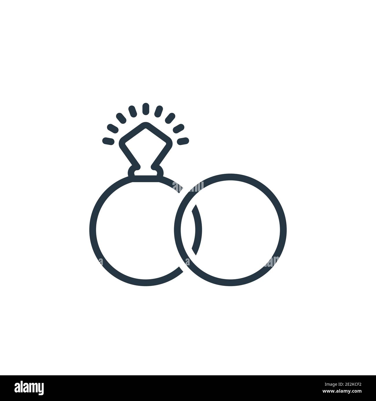 Interlocking rings outline vector icon. Thin line black interlocking rings icon, flat vector simple element illustration from editable general concept Stock Vector