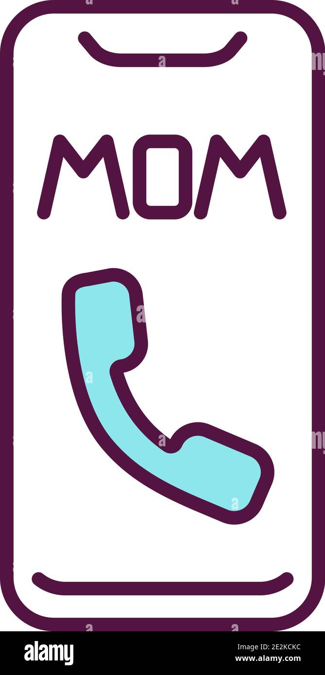 Call mother RGB color icon Stock Vector