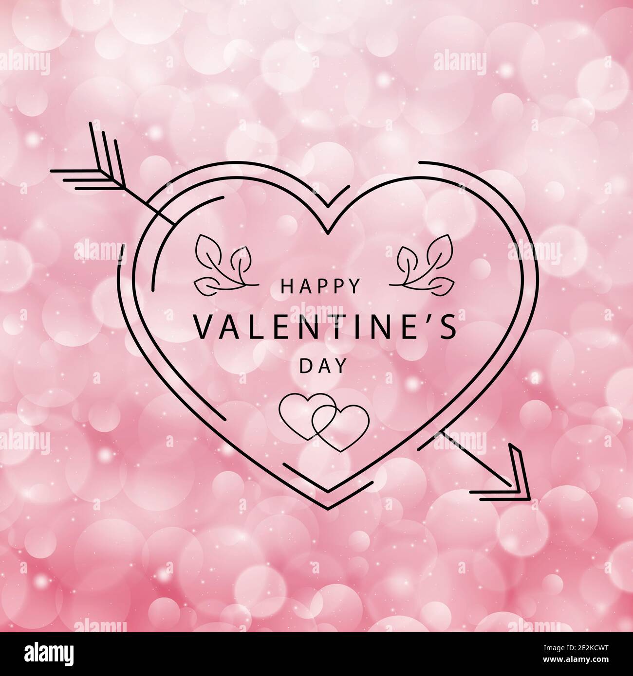 Rose red bokeh background with congratulation Valentine's Day - Vector ...