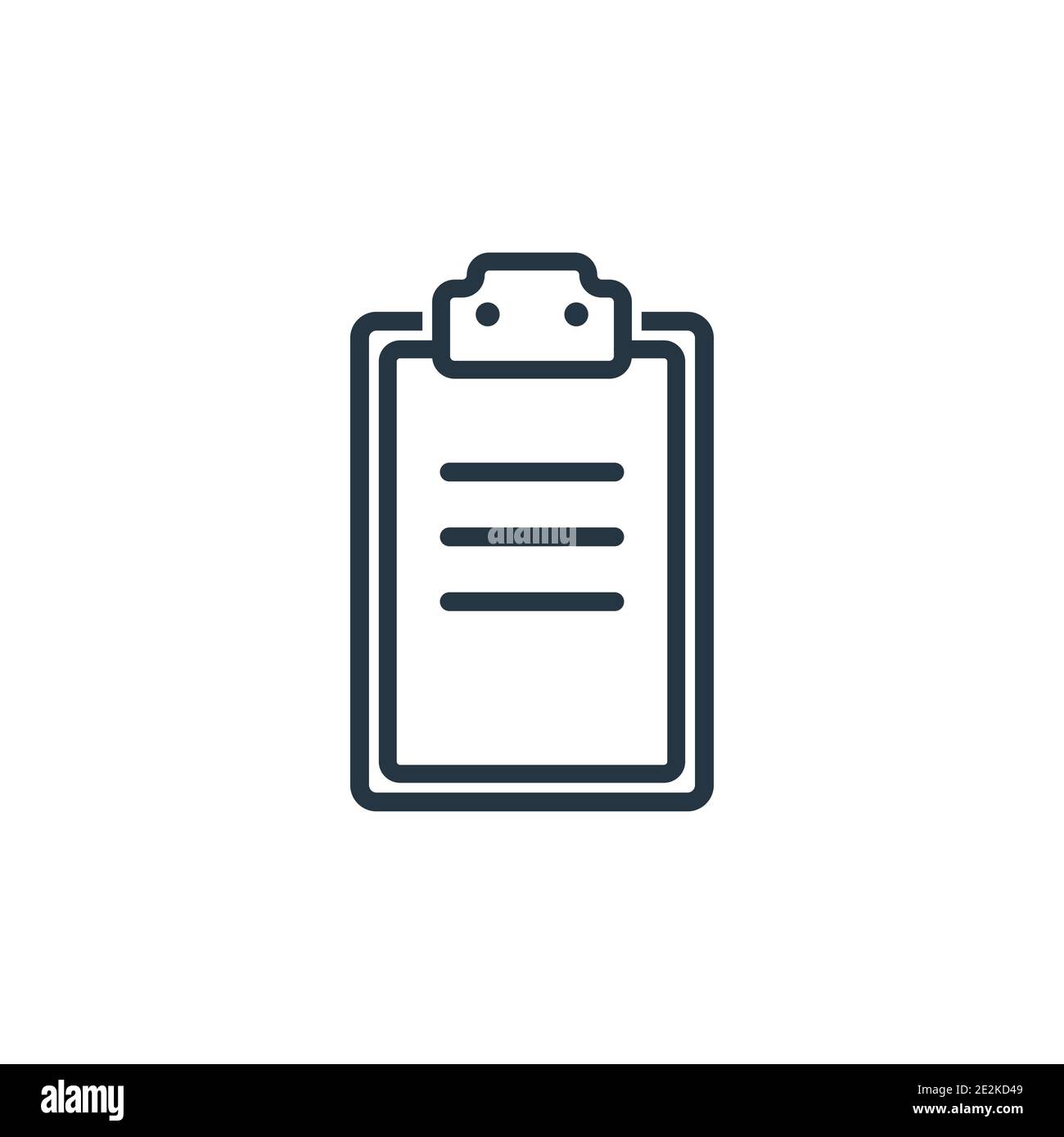 Paste clipboard outline vector icon. Thin line black paste clipboard icon, flat vector simple