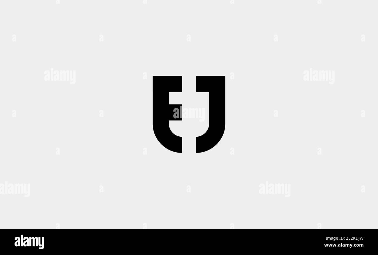letter ej shield logo design vector illustration Stock Vector
