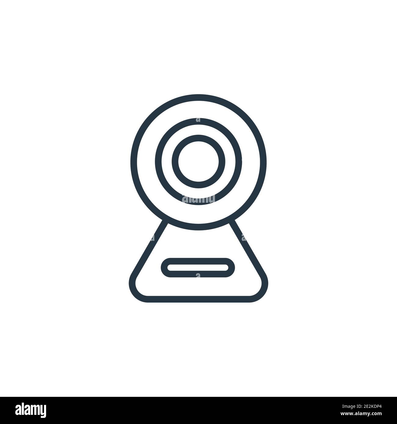 Webcam outline vector icon. Thin line black webcam icon, flat vector simple element illustration from editable electronic devices concept isolated on Stock Vector