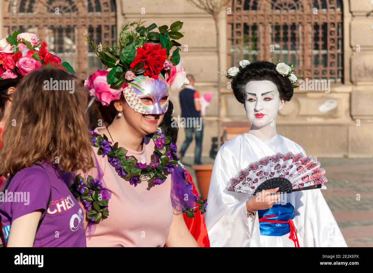 Timisoara, Romania March 31, 2017 Geisha, woman in traditional