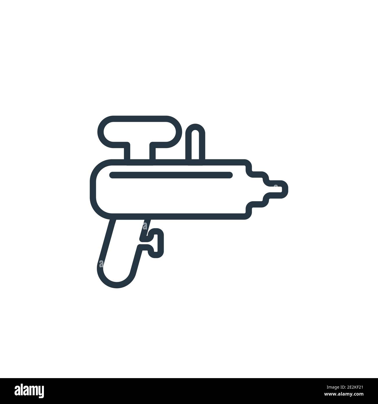 Water gun outline vector icon. Thin line black water gun icon, flat