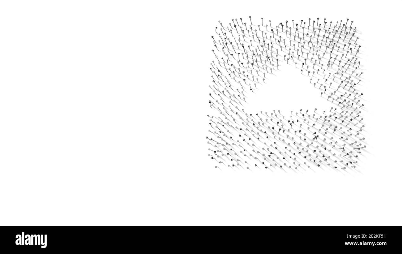 3d rendering symbol of caret square up wrapped in gold thermal foil