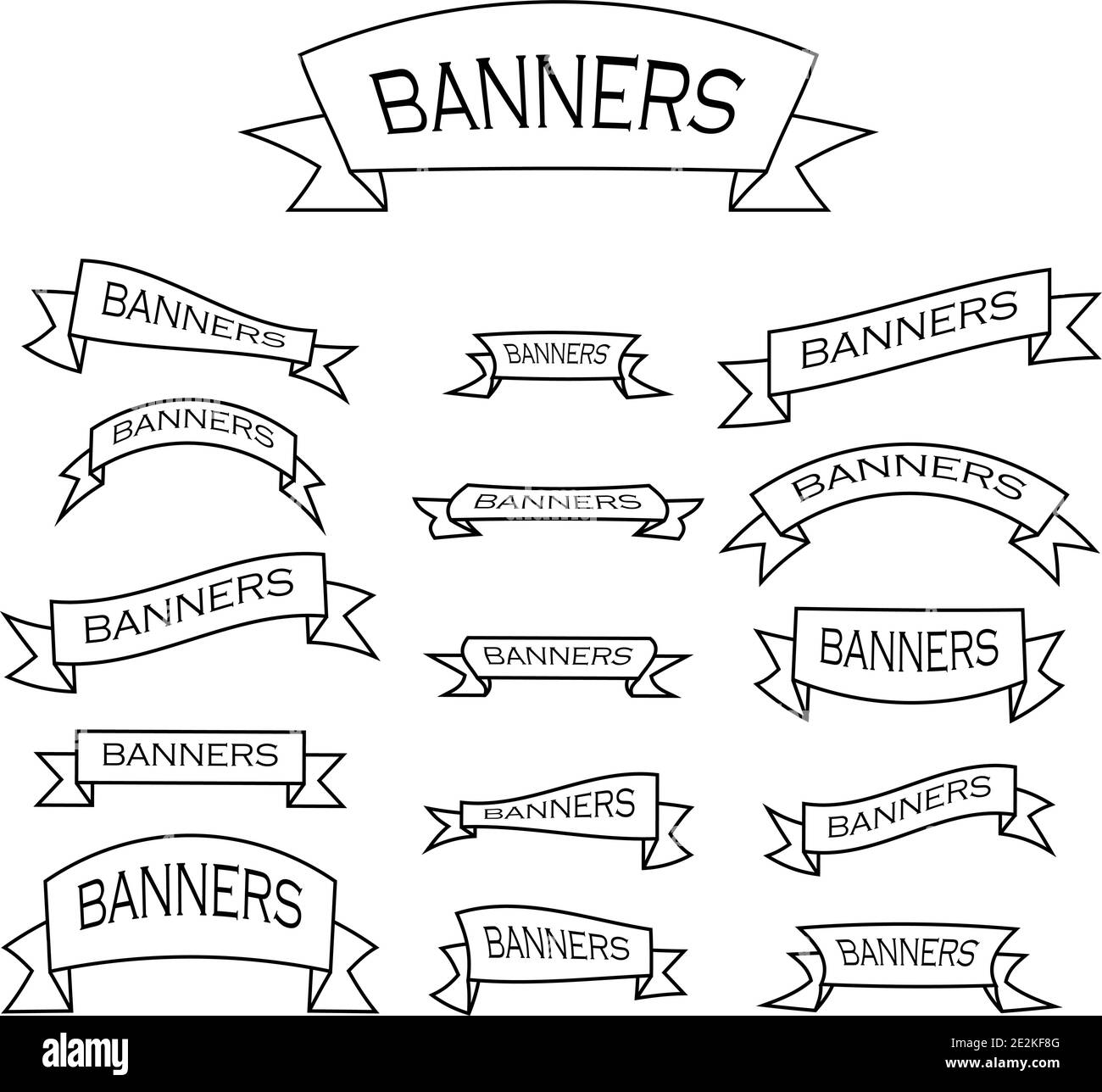 Set of 15 ribbons banners in vintage design. Eps10 Stock Vector