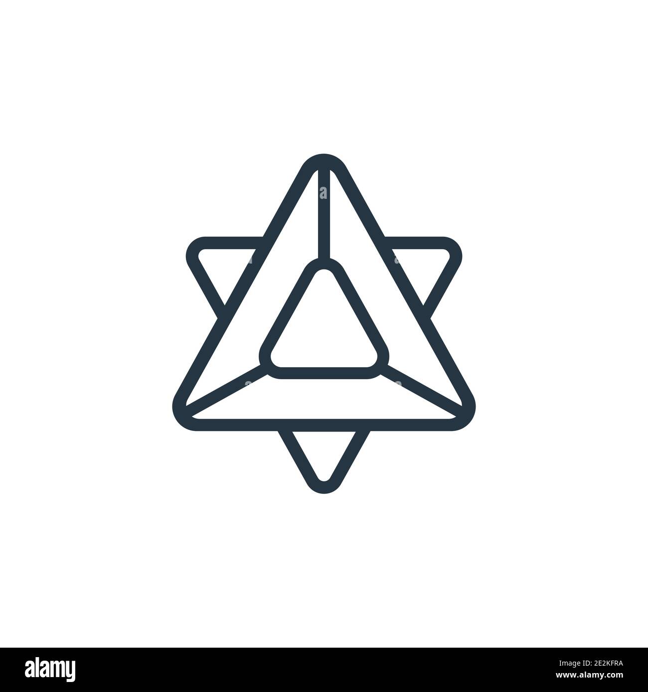 Metatron cube outline vector icon. Thin line black metatron cube icon