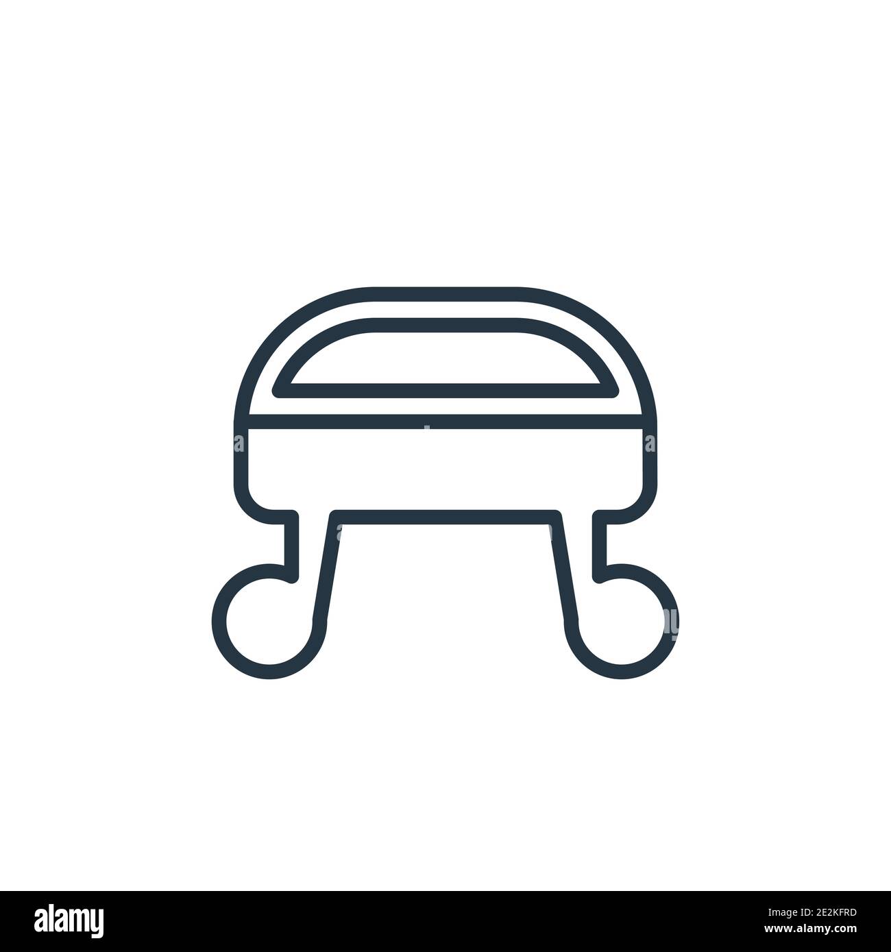 Footstool outline vector icon. Thin line black footstool icon, flat vector simple element illustration from editable furniture and household concept i Stock Vector