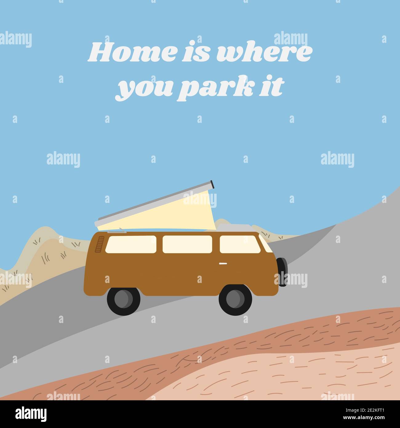 Yellow vw camper van Stock Vector Images - Alamy