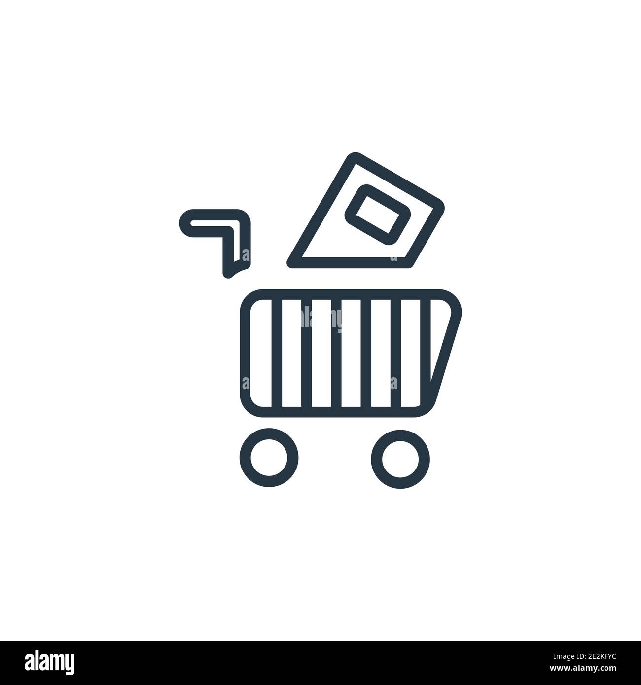 Shopping cart outline vector icon. Thin line black shopping cart icon