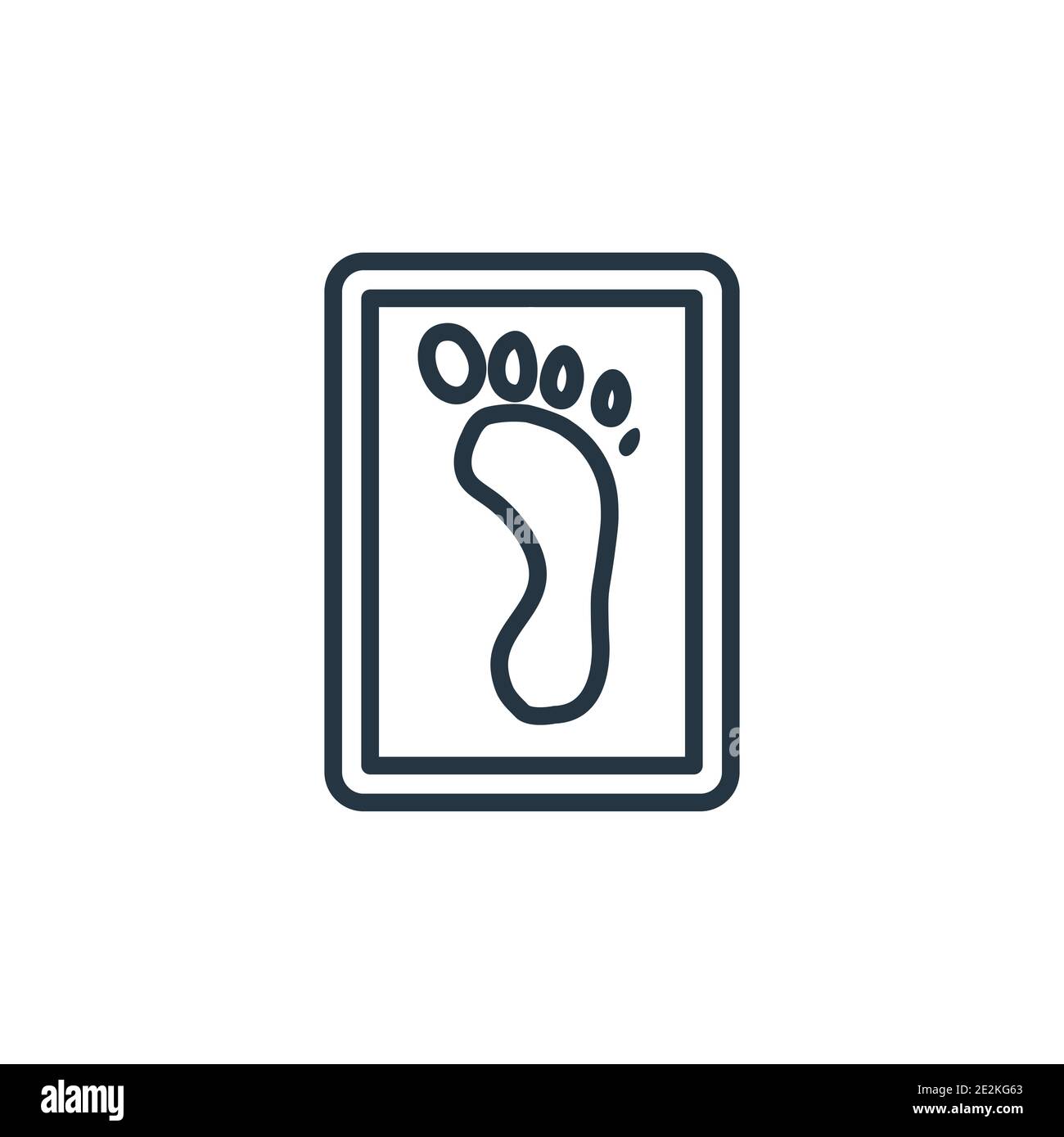 Foot print outline vector icon. Thin line black foot print icon, flat ...