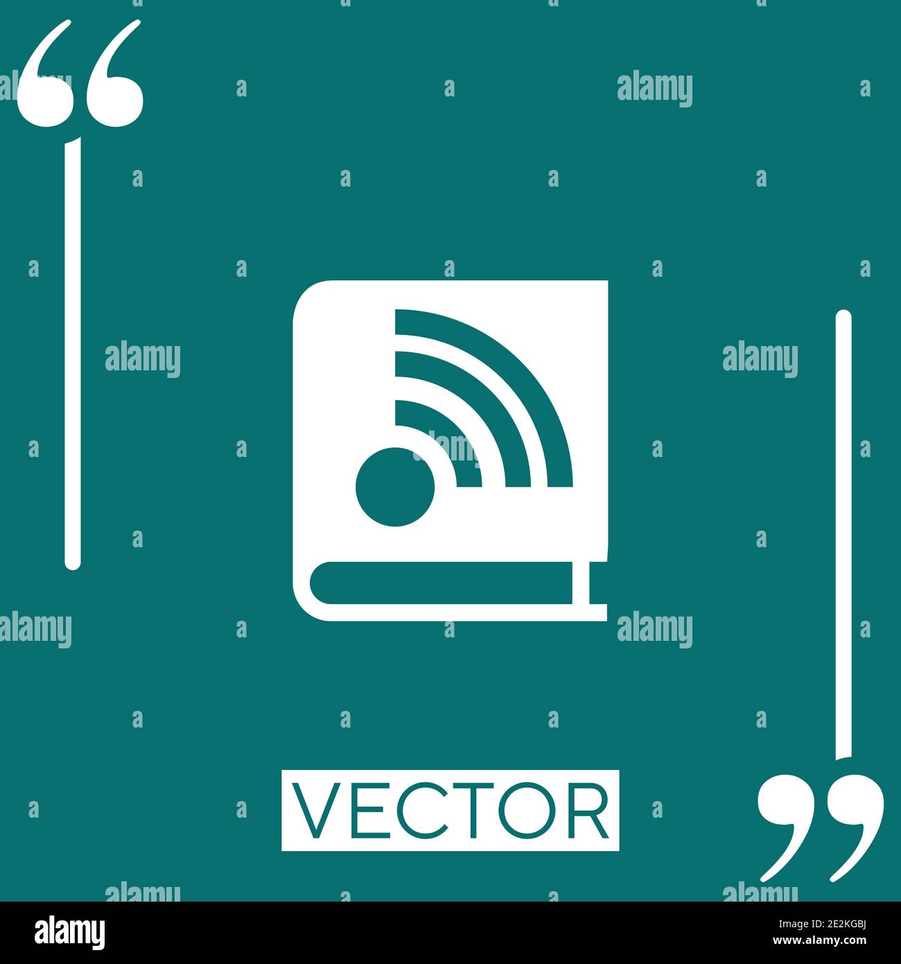e book with rss sign vector icon Linear icon. Editable stroked line Stock Vector