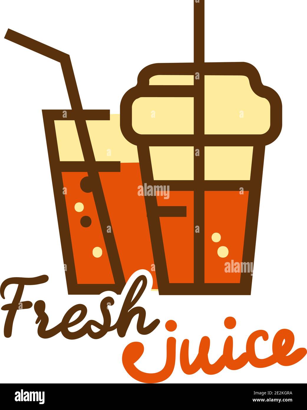 Colorful fresh orange juice emblem, vector illustration for your design. Stock Vector