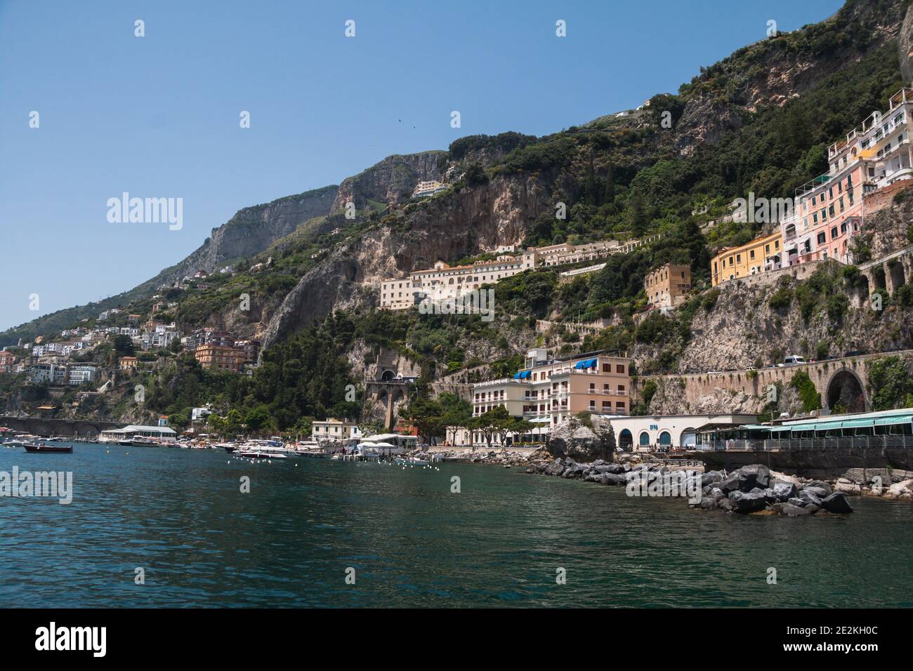 Landscape of the Amalfi Coast as seen from the water Stock Photo - Alamy