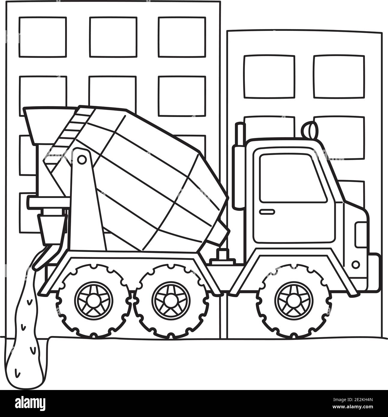 cement truck coloring pages