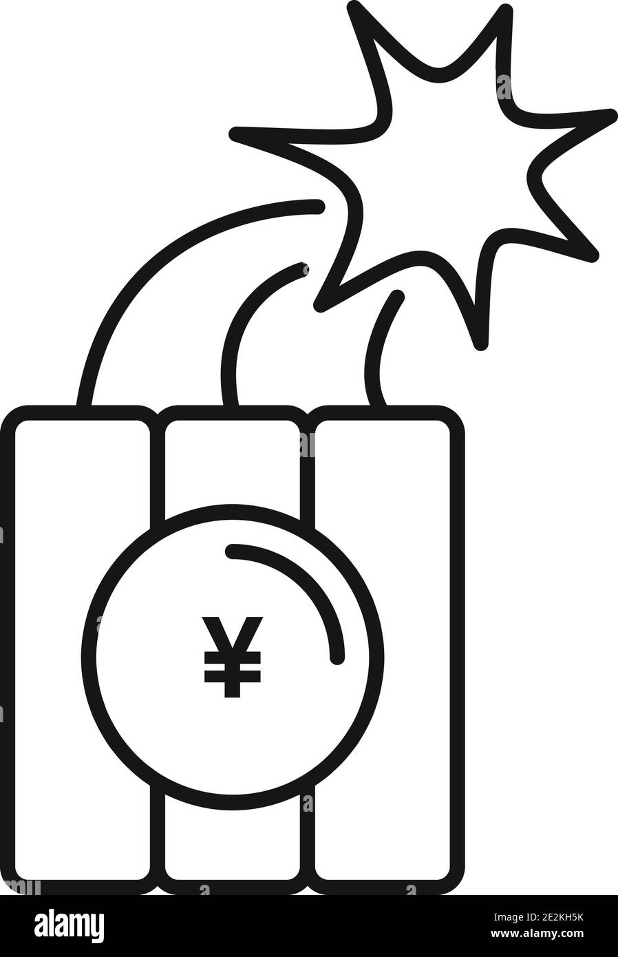 Trade war dynamite icon, outline style Stock Vector