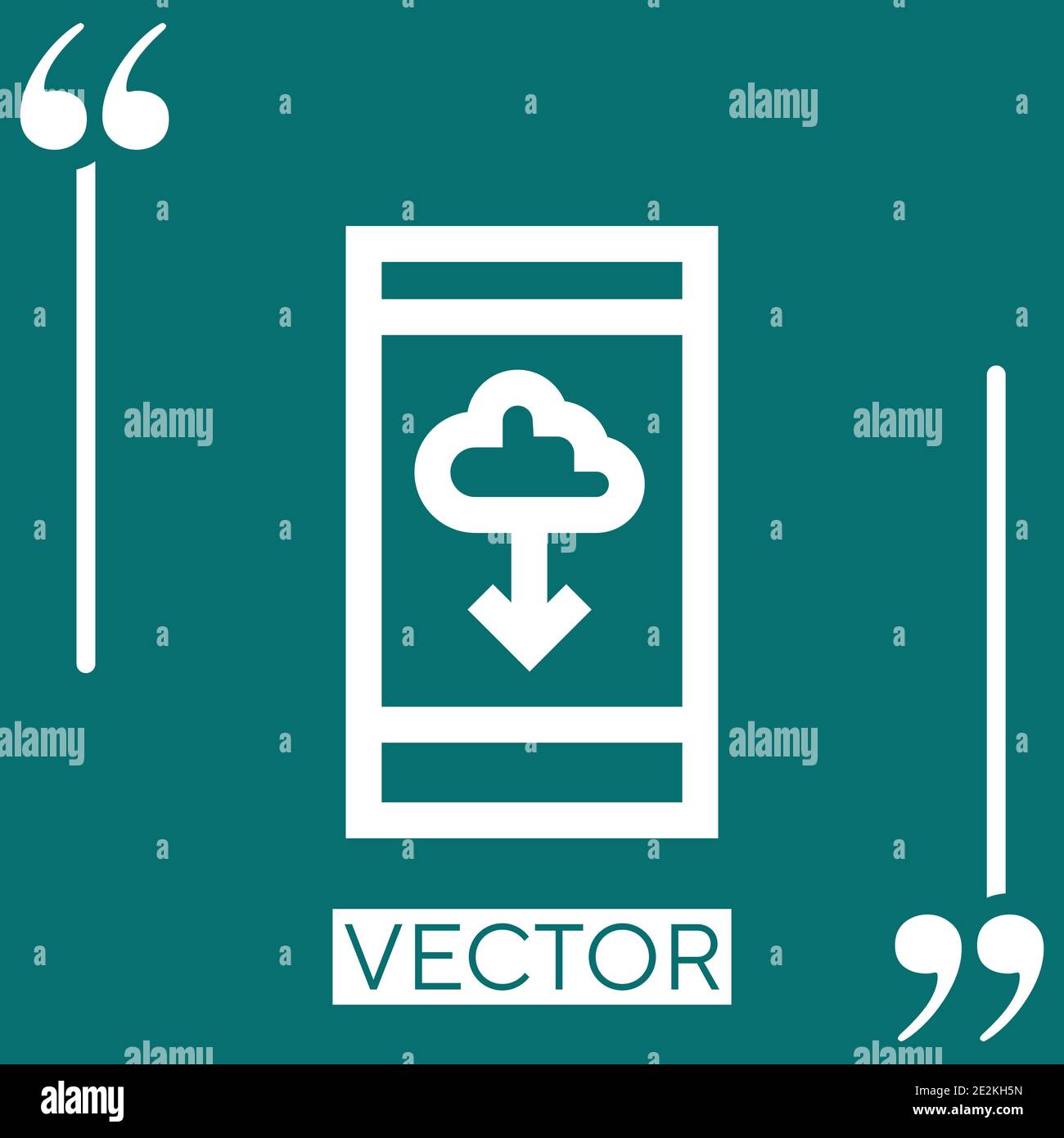 cloud download vector icon Linear icon. Editable stroke line Stock Vector