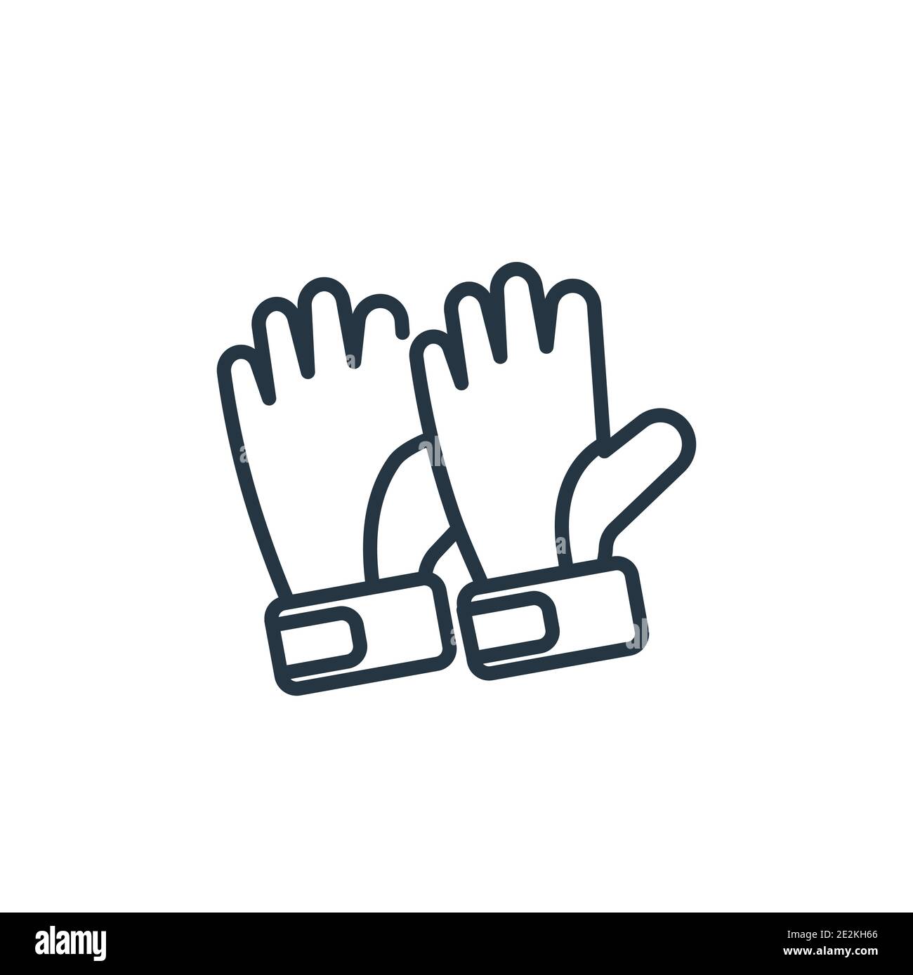 Gloves outline vector icon. Thin line black gloves icon, flat vector simple element illustration