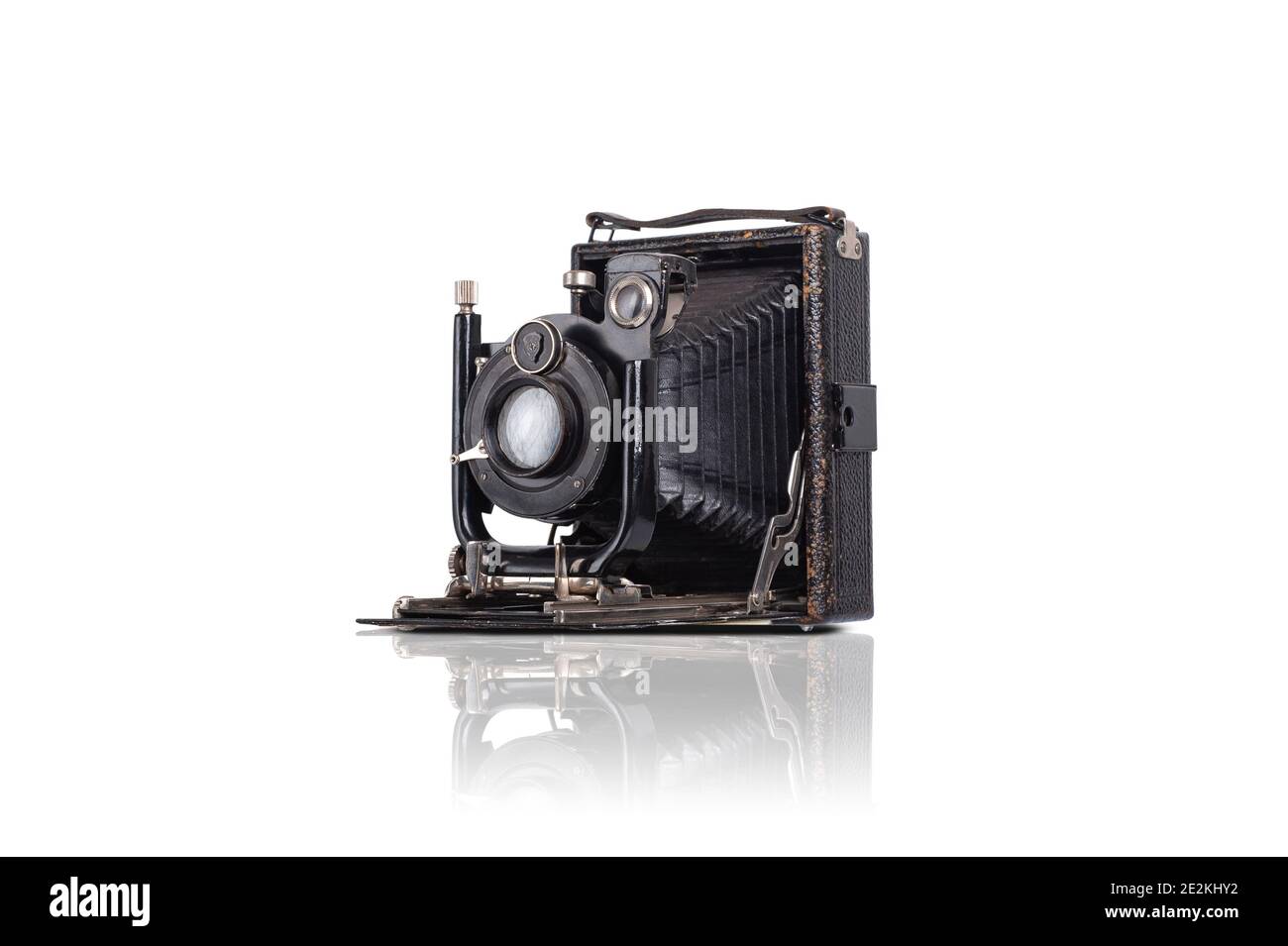 old black film photo camera isolated on white background Stock Photo ...