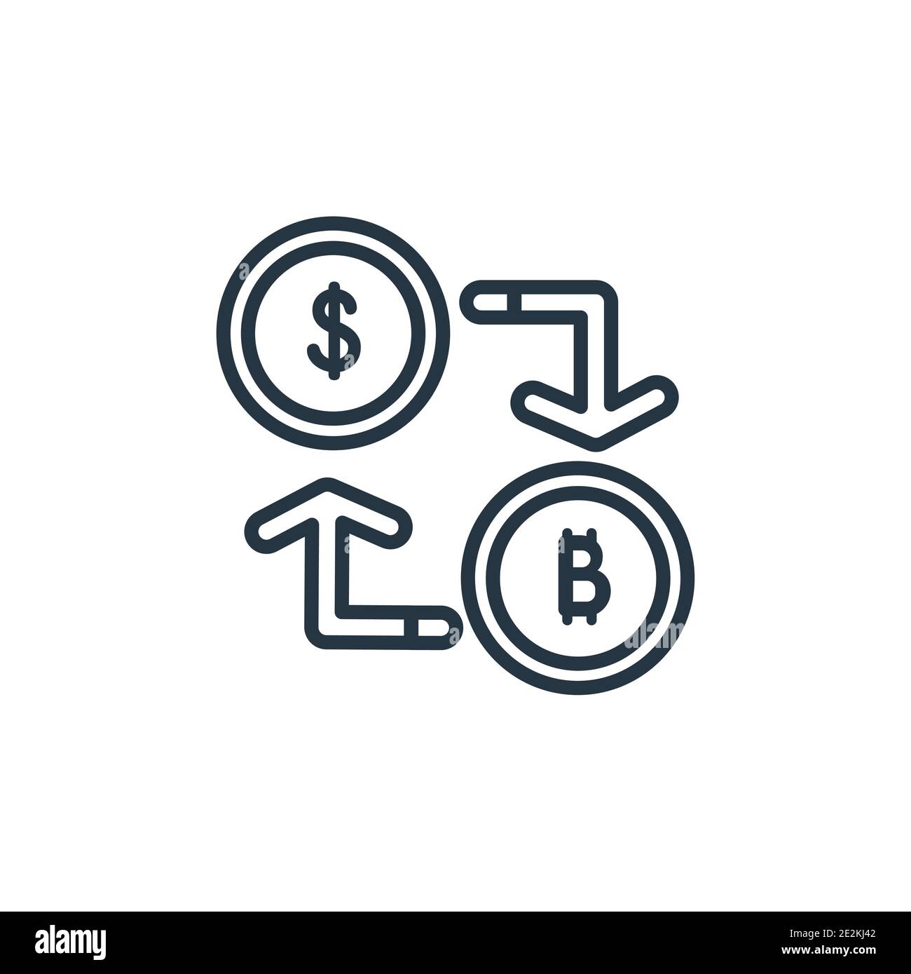 Crypto-exchange outline vector icon. Thin line black crypto-exchange icon,  flat vector simple element illustration from editable general concept isola  Stock Vector Image & Art - Alamy